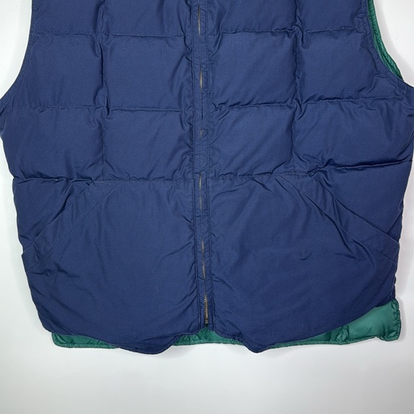 Vintage Eddie Bauer Goose Down Reversible Green Blue Puffer Vest Size Large - Picture 3 of 9